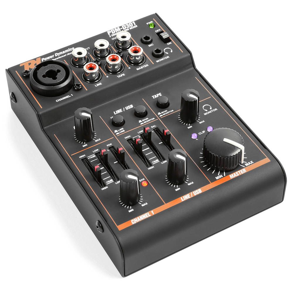 Power Dynamics PDM-D301 3-Channel USB Mixer - Image 4