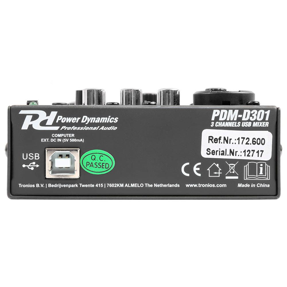 Power Dynamics PDM-D301 3-Channel USB Mixer - Image 5