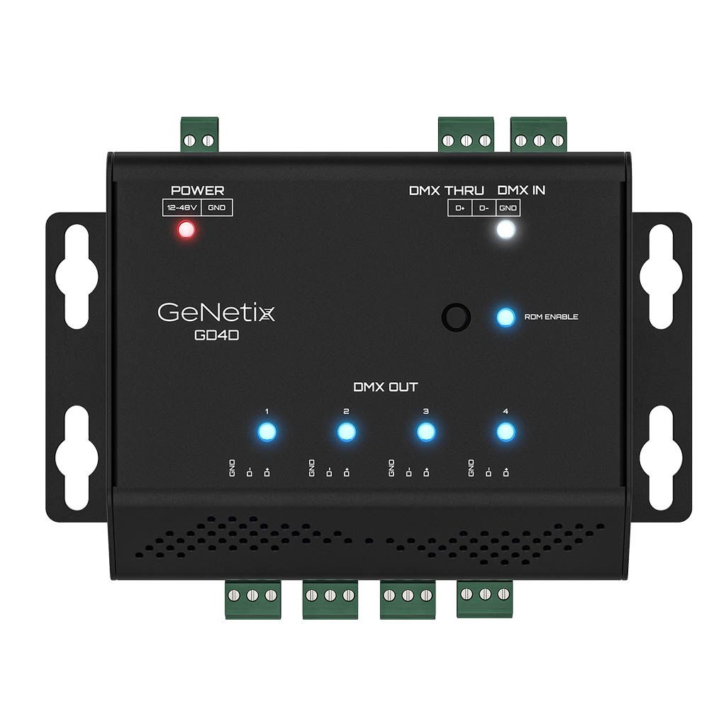 Chamsys GeNetix GD4D DIN Rail Mountable 4-Port DMX Splitter