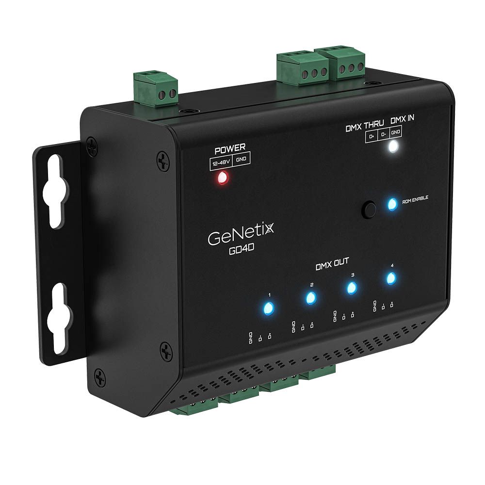 Chamsys GeNetix GD4D DIN Rail Mountable 4-Port DMX Splitter