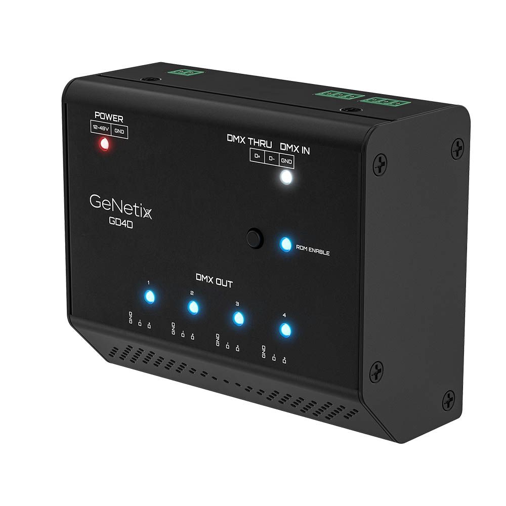 Chamsys GeNetix GD4D DIN Rail Mountable 4-Port DMX Splitter