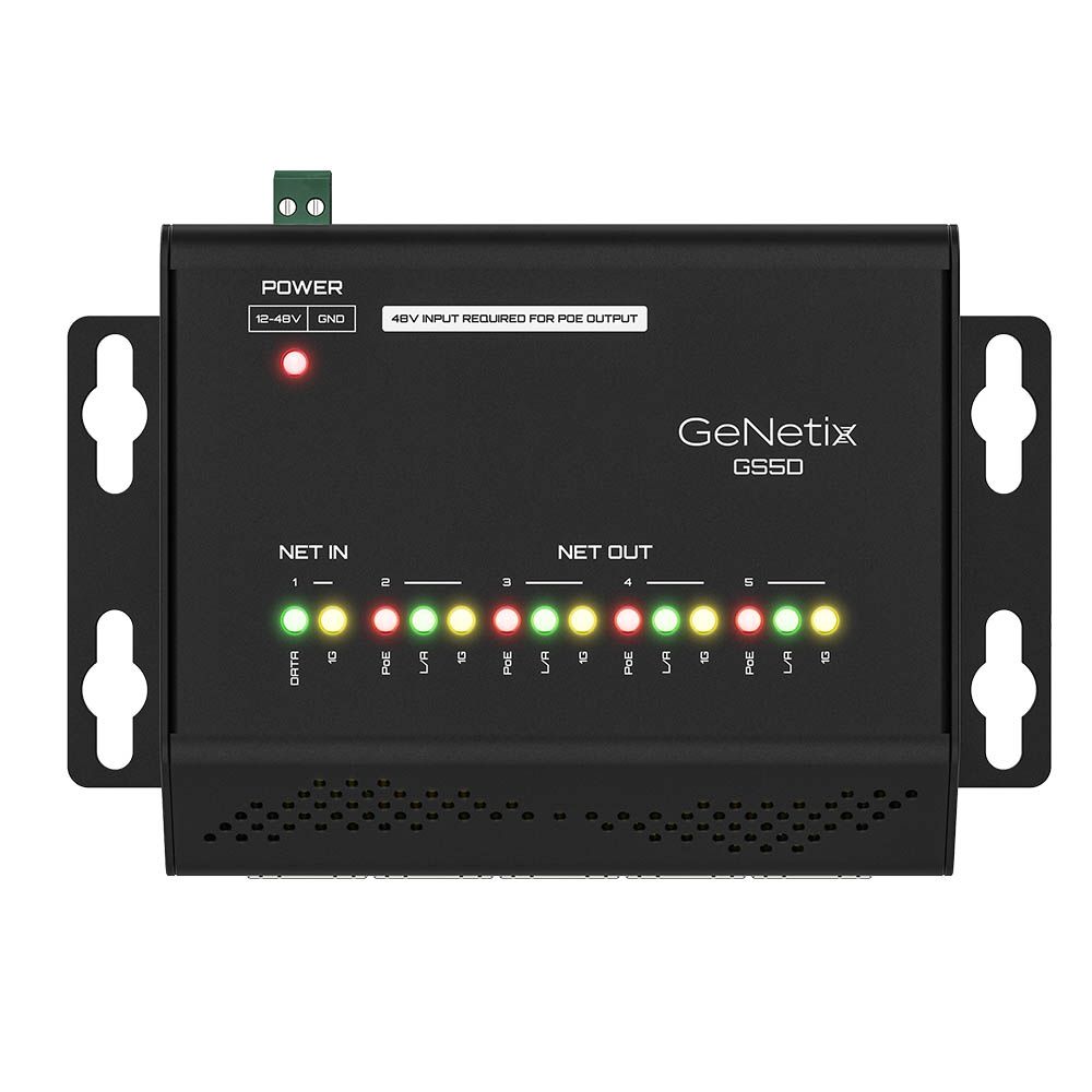 Chamsys GeNetix GS5D 5-Port DIN Rail Mountable Unmanaged Network Switch