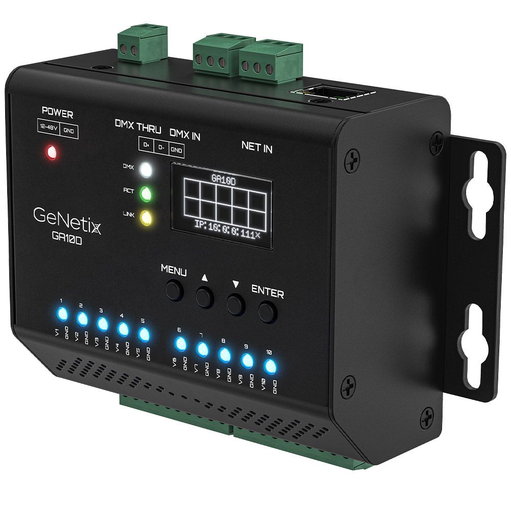 Chamsys GA10D GeNetix DIN Rail DMX to 0-10V Converter