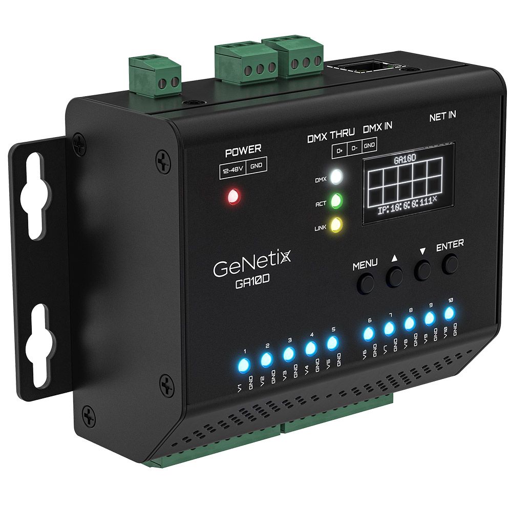 Chamsys GA10D GeNetix DIN Rail DMX to 0-10V Converter