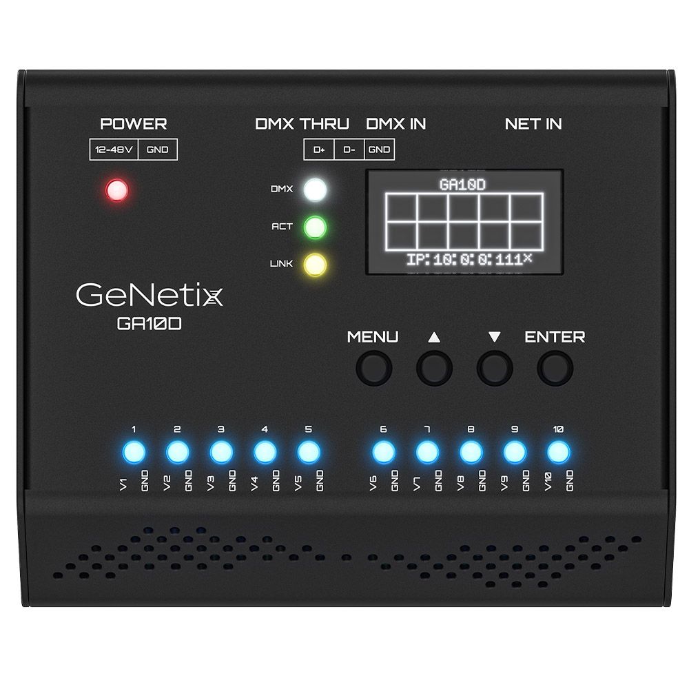 Chamsys GA10D GeNetix DIN Rail DMX to 0-10V Converter
