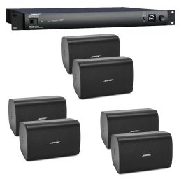 Bose Professional Veritas 2160BH Mixer Amplifier & 6× FreeSpace FS4SE Surface-Mount Loudspeakers (3 Pairs, Black)