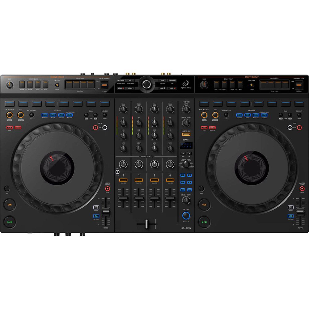 AlphaTheta DDJ-GRV6 4-Channel DJ Controller & Magma 41037 DJ Controller Workstation Case