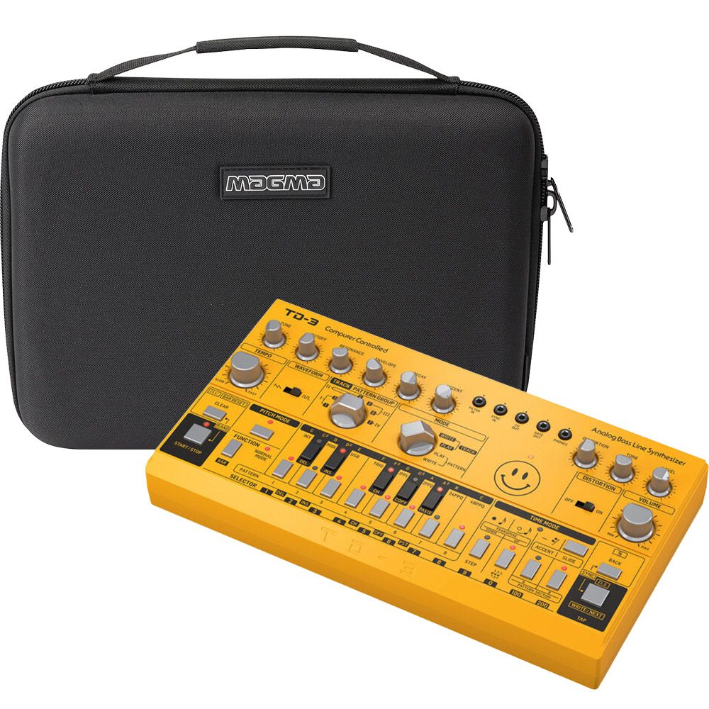 Behringer TD-3 Bass Line Synth Yellow with Magma CTRL Case TD-3