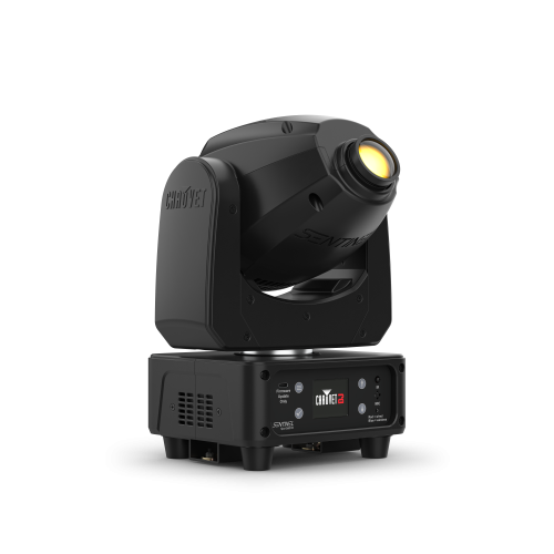 Chauvet DJ Sentinel Series Q60ILS Moving Head Spot Light product shot right angle with white background.