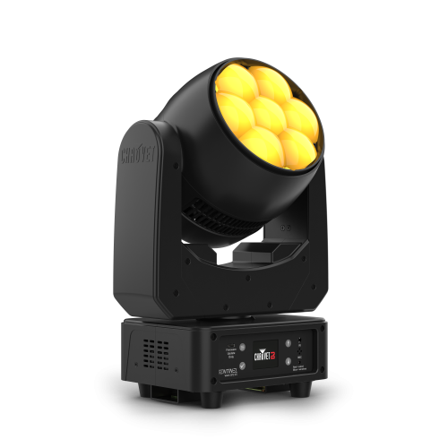 Chauvet DJ Sentinel Series Q7Z Moving Head Wash Light right angle product shot with white background.