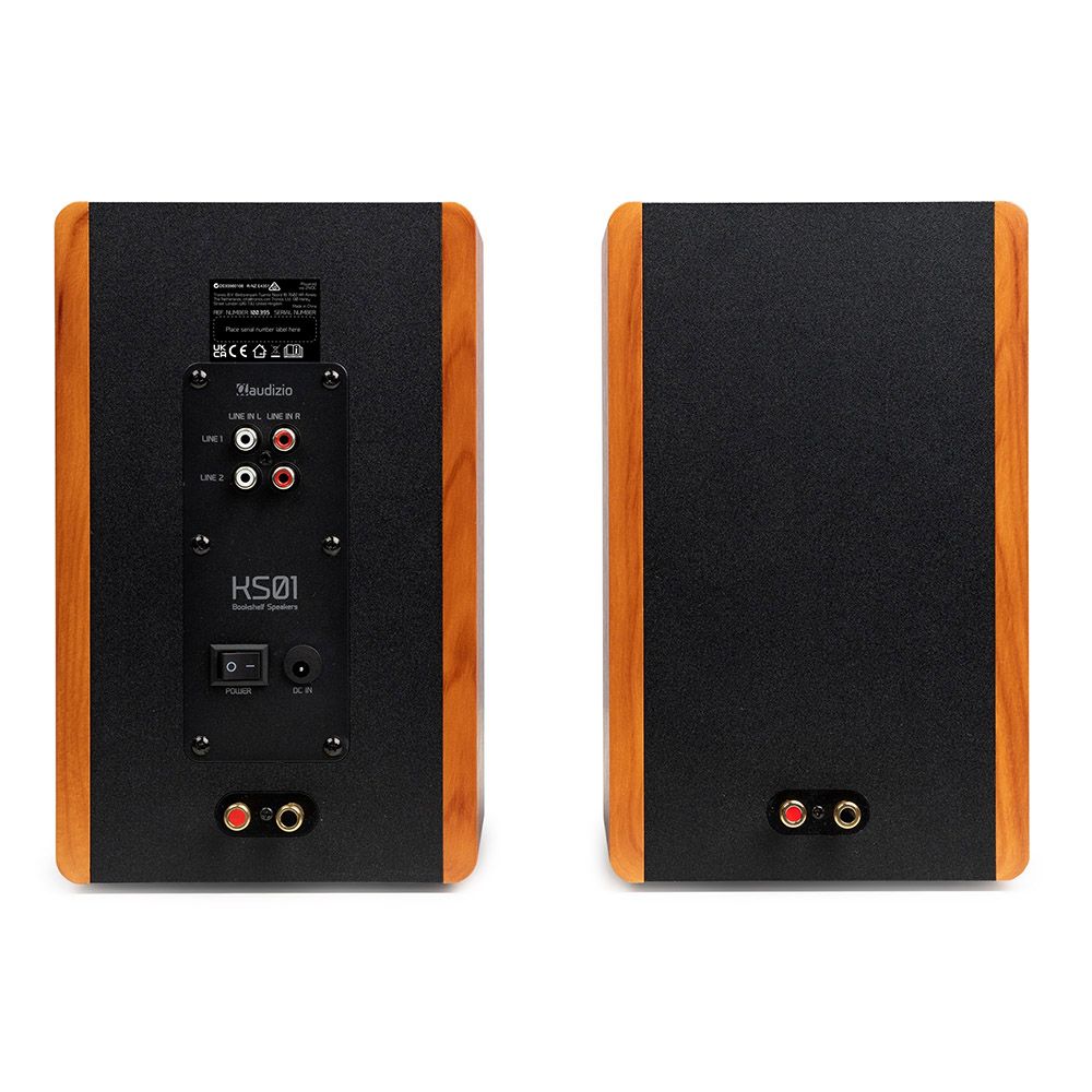 Audizio KS01 Active Bookshelf Speaker Set 80W Wood
