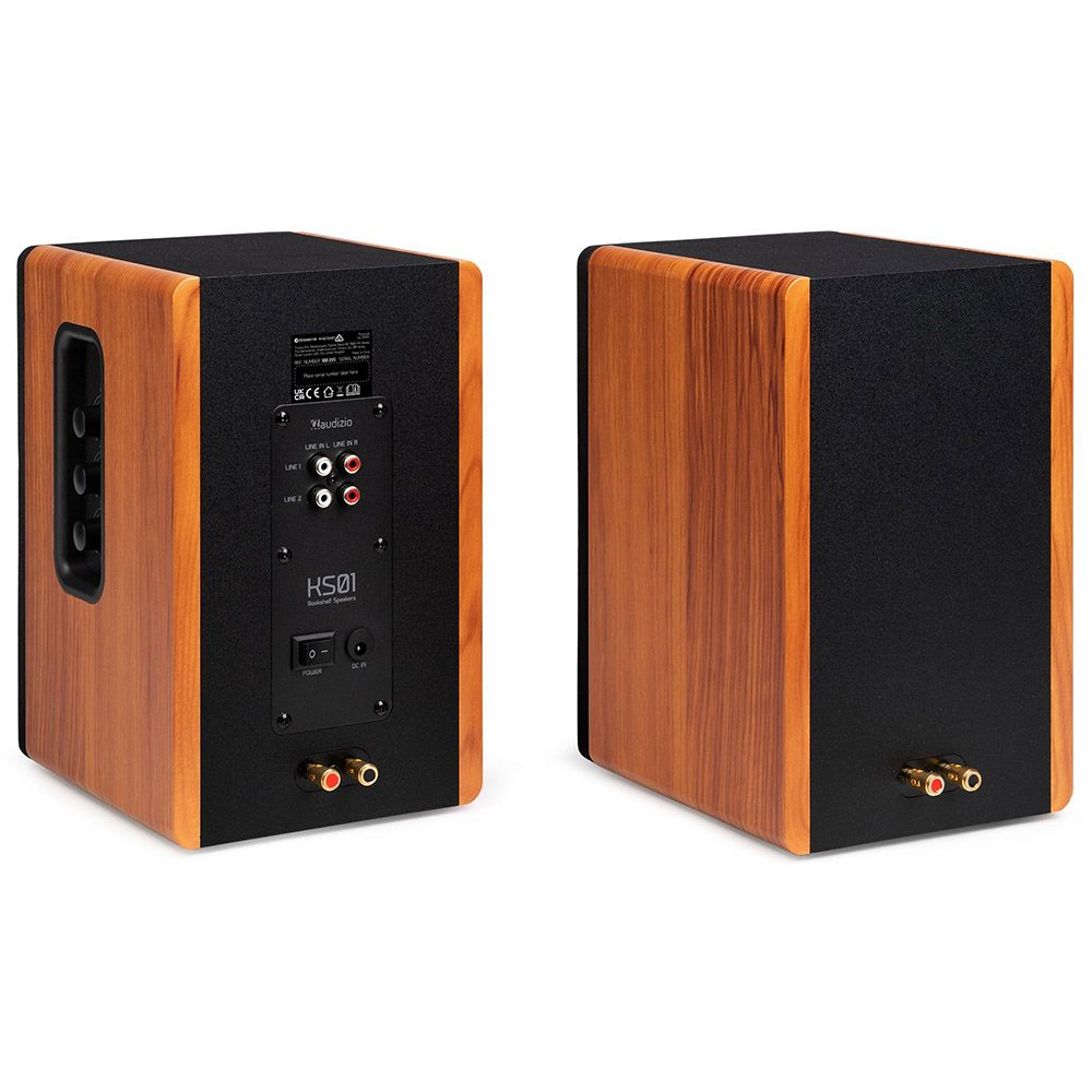 Audizio KS01 Active Bookshelf Speaker Set 80W Wood