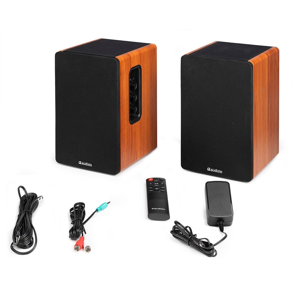 Audizio KS01 Active Bookshelf Speaker Set 80W Wood