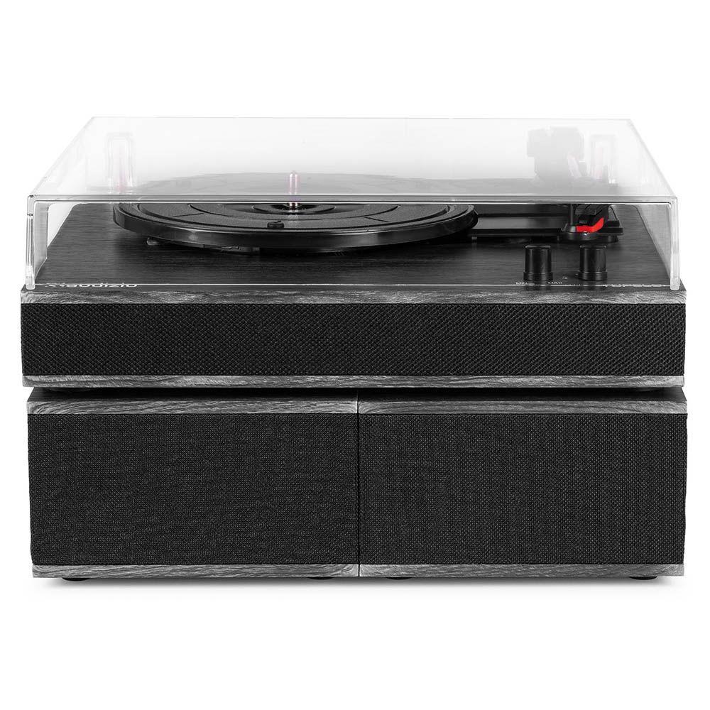 Audizio Tupelo Record Player Set with 2 Speakers (Black)