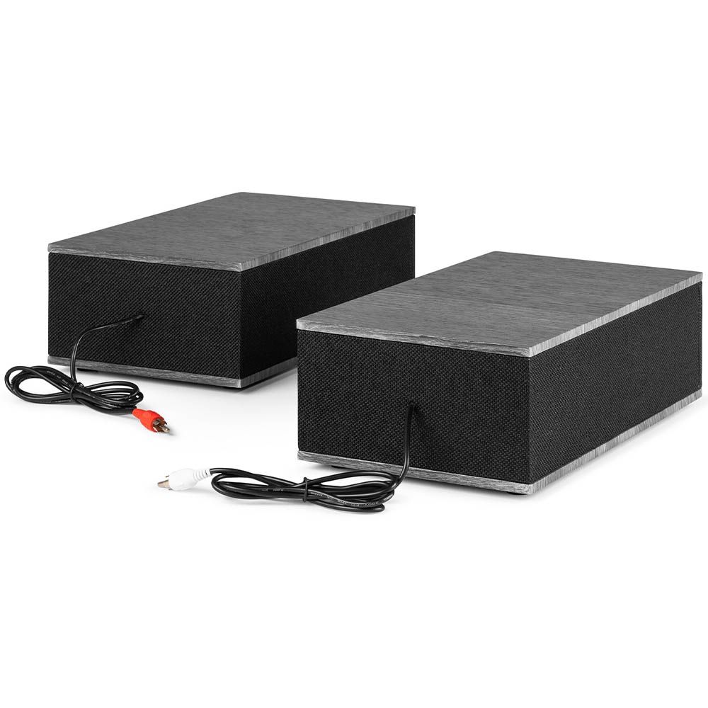 Audizio Tupelo Record Player Set with 2 Speakers (Black)