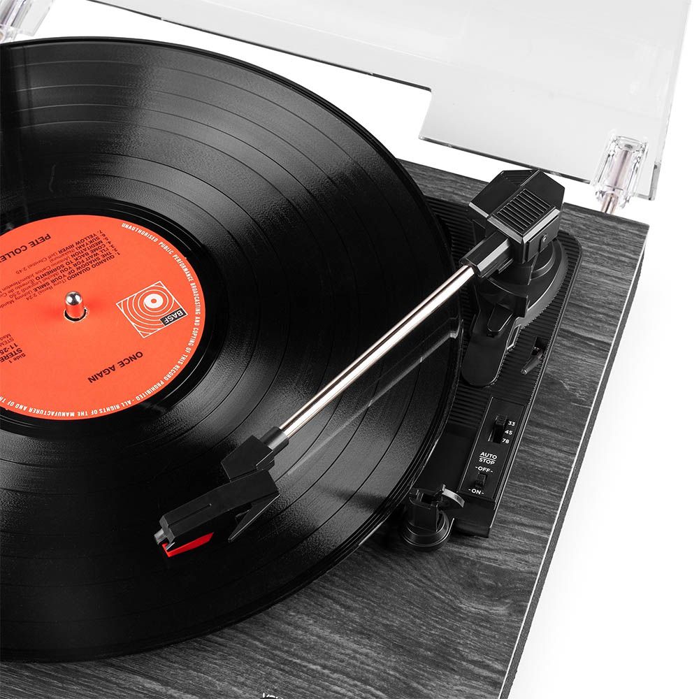 Audizio Tupelo Record Player Set with 2 Speakers (Black)