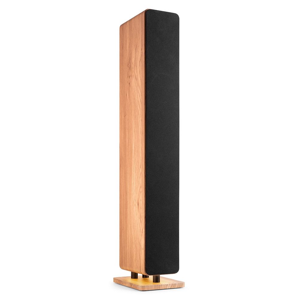 Audizio ARCO-DAB-WD Active Tower Speaker with DAB, Light Wood