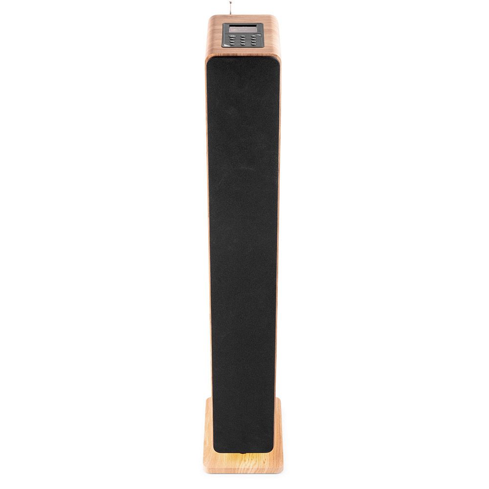 Audizio ARCO-DAB-WD Active Tower Speaker with DAB, Light Wood