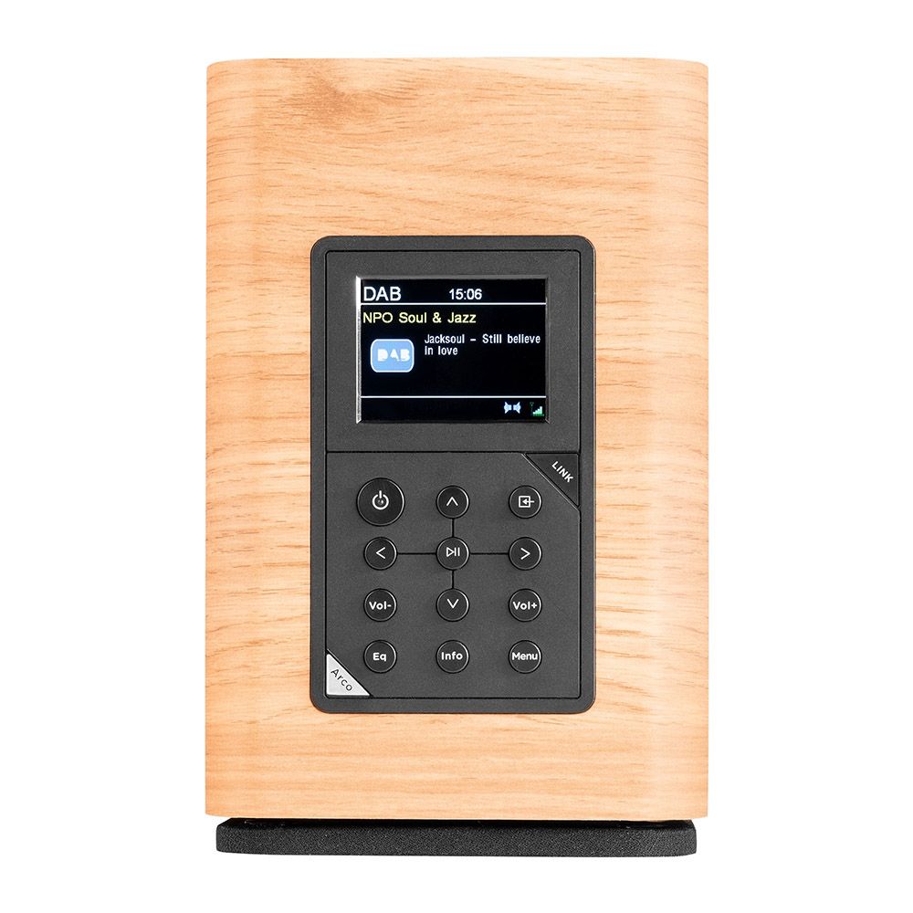 Audizio ARCO-DAB-WD Active Tower Speaker with DAB, Light Wood