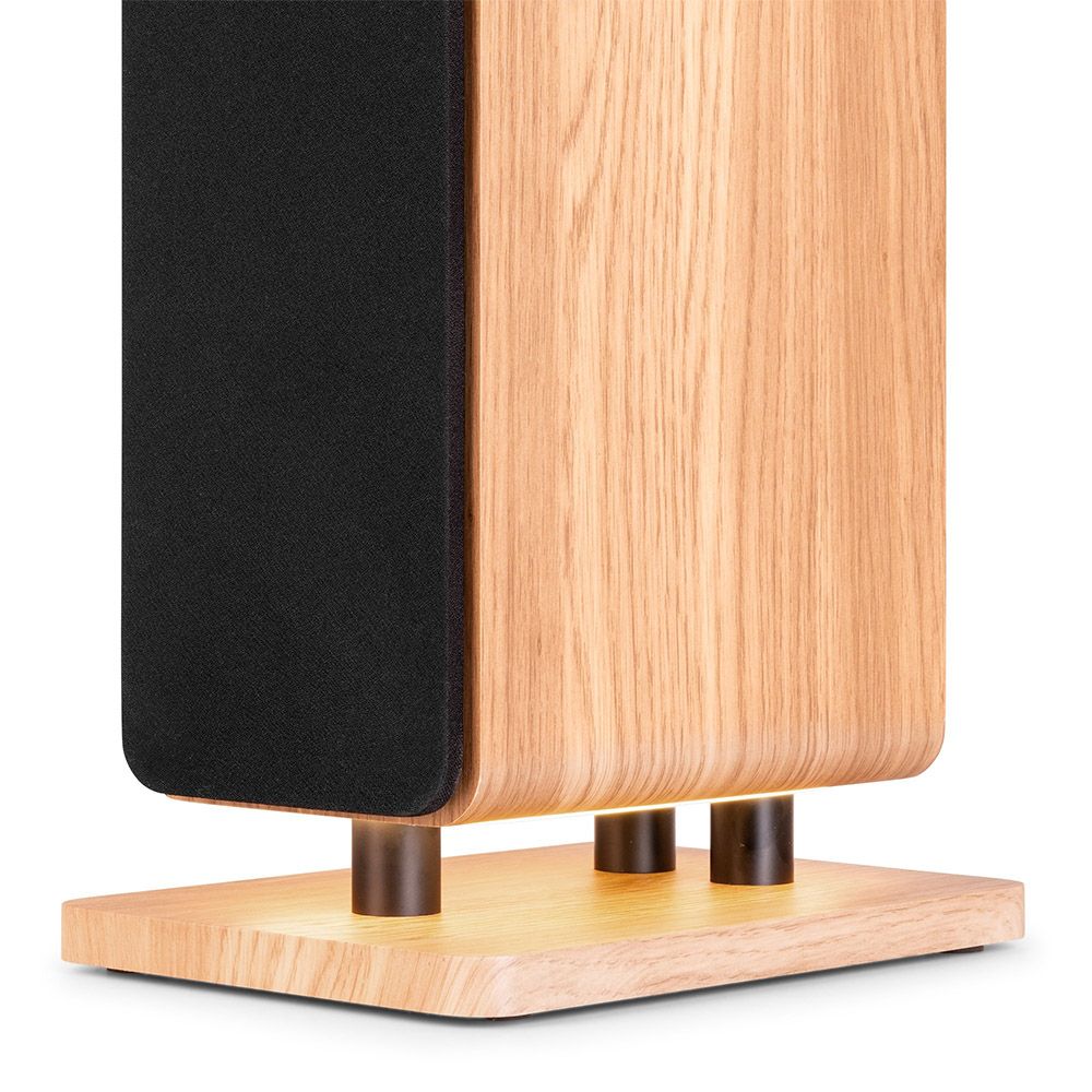 Audizio ARCO-DAB-WD Active Tower Speaker with DAB, Light Wood