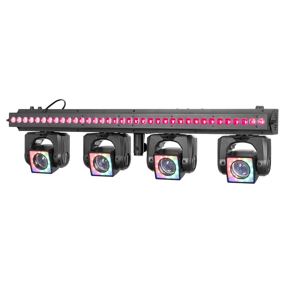 Beamz ShowBar GO Vibe with 4 Moving Heads and LED Bar