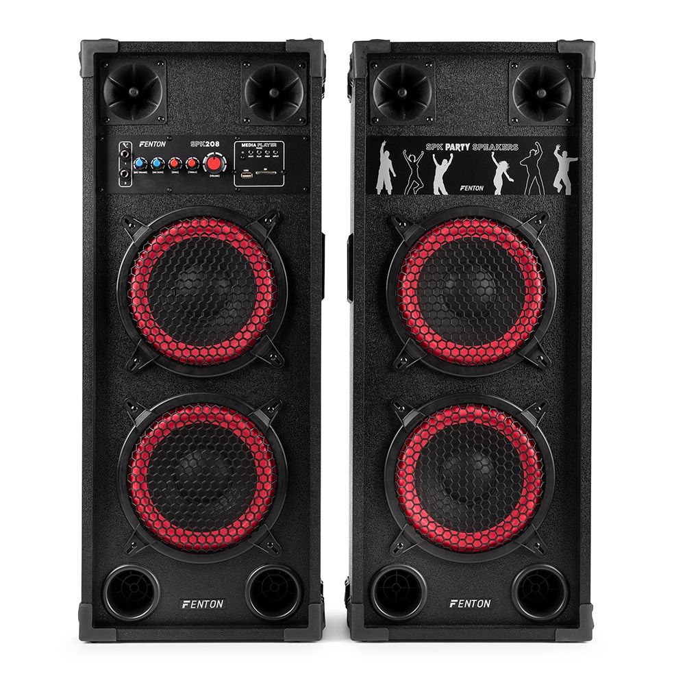 Fenton SPK-208 PA Active Speaker Set 2 x 8" BT