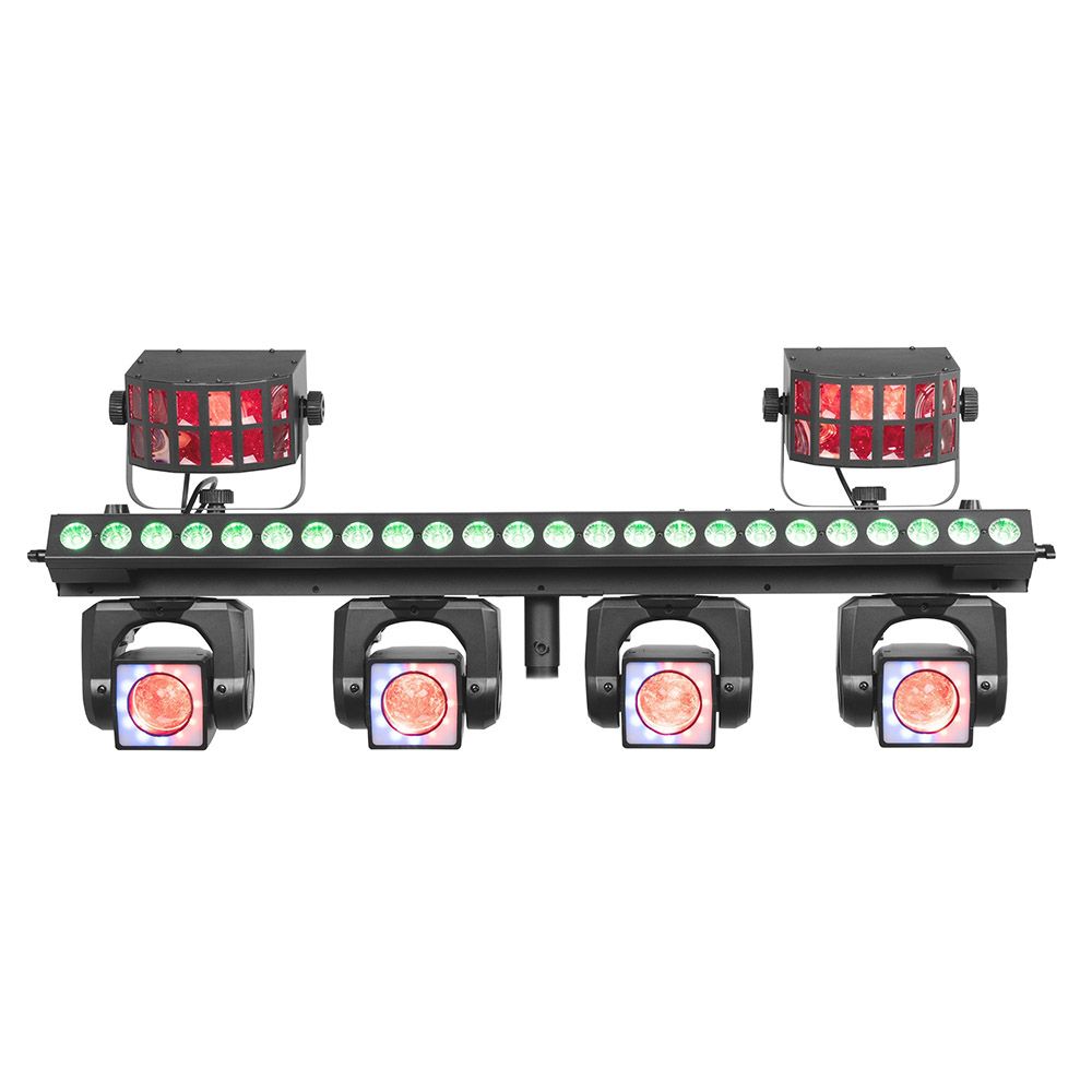 Beamz ShowBar GO Ultra with 4 Moving Heads, LED Bar and 2 Derby Effects