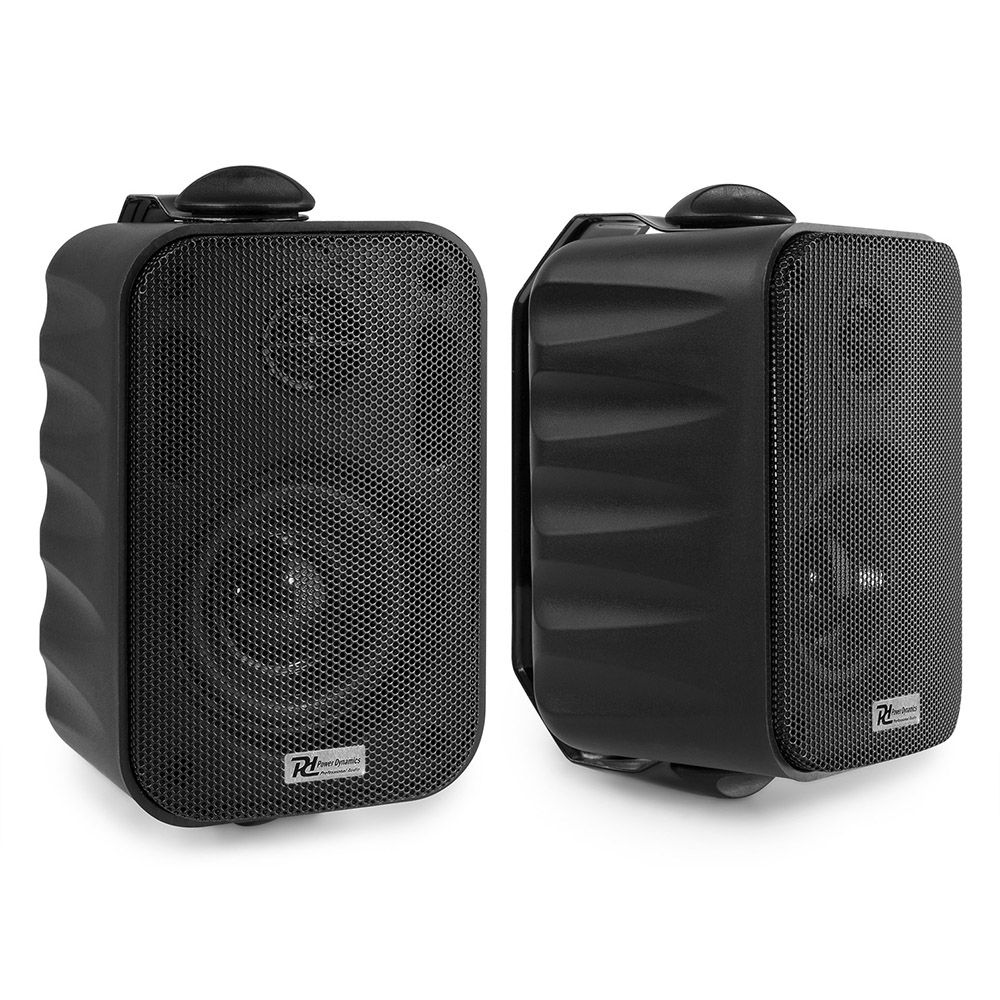 Power Dynamics BC34V Indoor/Outdoor Speaker Set 4-inch 80W 100V or 8 Ohm Black Pair