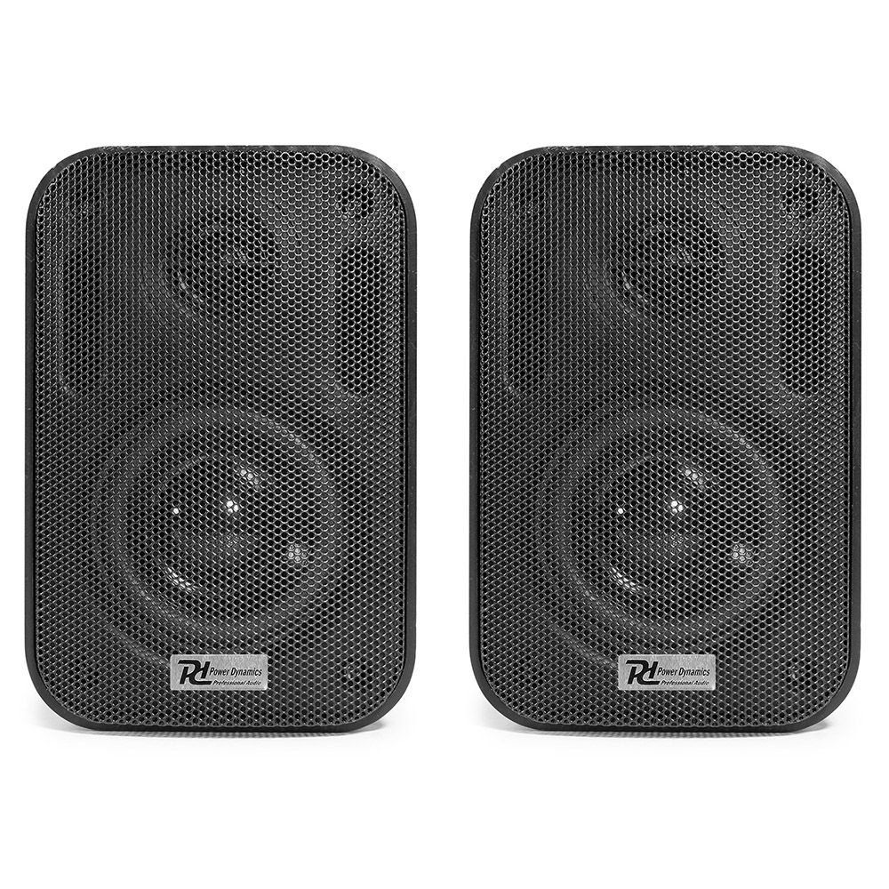 Power Dynamics BC34V Indoor/Outdoor Speaker Set 4-inch 80W 100V or 8 Ohm Black Pair
