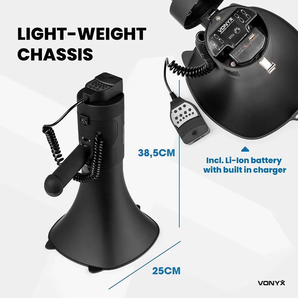 Vonyx MEG090 90W Portable Megaphone Loudhailer